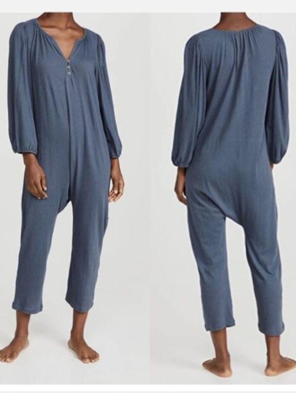 The Great. The Romantic Sleeve Sleep Romper Blue Size 1 / Small Harem